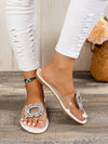 Sparkling Elegance: Women's Rhinestone Decor Clear Band Slide Sandals for Glamorous Summer Comfort