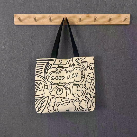 Elevate your style while reducing your carbon footprint with our Colorful Urban Vibes tote bag. Made with sustainable materials, this tote features a playful cartoon graffiti print, perfect for adding a pop of color to your everyday look. Stay stylish and environmentally-conscious with this must-have accessory for your next shopping trip.