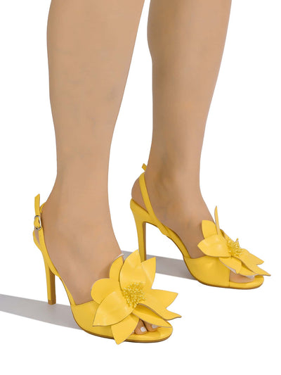 Blooming Beauty: Floral Round Toe High Heels by Cape Robbin