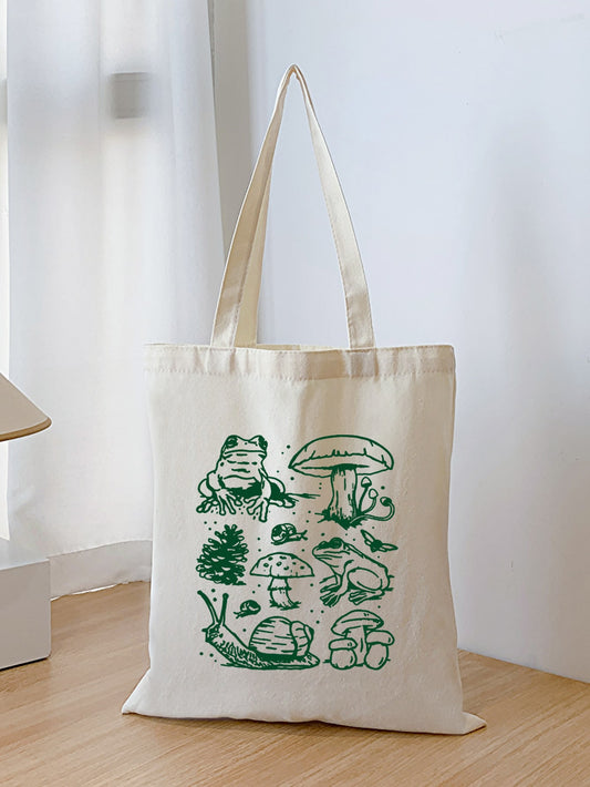 This stylish and sustainable Funky Frog Printed Canvas Shopping Tote Bag is a must-have for any fashion-conscious and environmentally conscious individual. Made with high-quality canvas and featuring a fun frog print, this tote bag is not only trendy but also durable and eco-friendly. Say goodbye to single-use plastic bags and make a statement with this funky and functional tote.