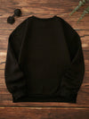 Warmth and Style Combined: Plus Letter Pattern Thermal Lined Sweatshirt