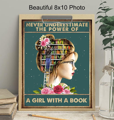 Empowering Metal Art for Teenage Girls - Never Underestimate a Girl With A Book