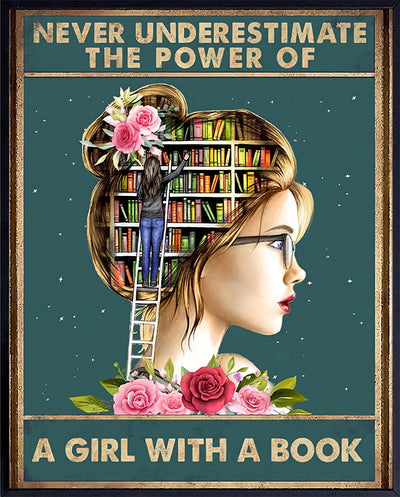 Empowering Metal Art for Teenage Girls - Never Underestimate a Girl With A Book