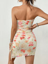 Bloom in Style: Women's Strapless Floral Dress