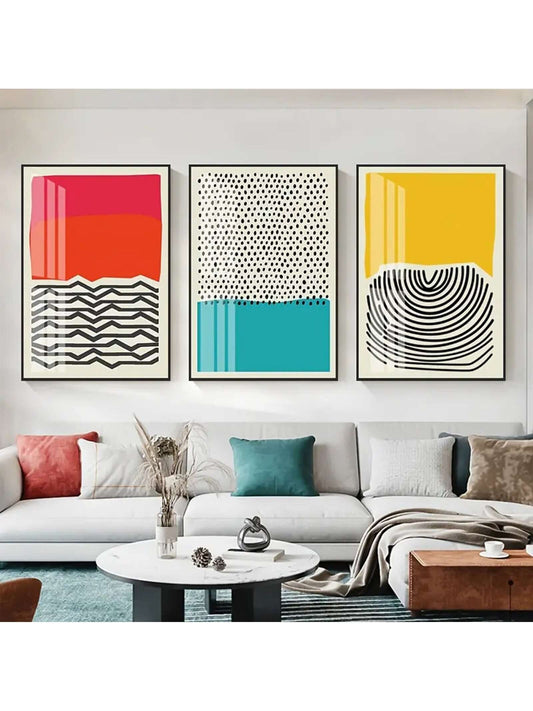 Elevate your home decor with our 3-Piece Abstract Color Blocks Poster Set. Create a stylish and modern look with these colorful posters that will bring life to your walls. Made with high-quality materials, these posters are perfect for adding a touch of personality to any room.