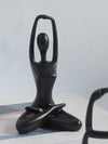 Set of 3 Black Yoga Figurines: Stylish Decor and Props for Any Room