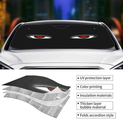 Stay Cool in Style with our Anime Car Windshield Sun Shade - Universal UV Sun and Heat Reflector for Your Vehicle