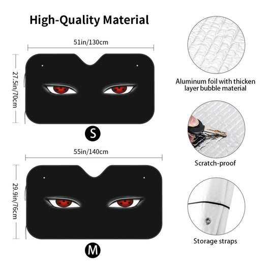 Stay Cool in Style with our Anime Car Windshield Sun Shade - Universal UV Sun and Heat Reflector for Your Vehicle