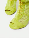 Funky Mesh Fashion Boots: Women's Hollow Design Peep Toe Stiletto Heeled Sandal Boots