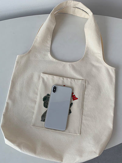 Versatile Minimalist Dog Printed Canvas Tote Bag for Dog Lovers
