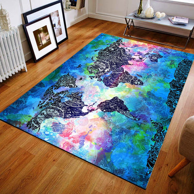 Bring an aesthetic world map to your home or office with this Vintage World Map Mandala Flower Rug. A unique blend of traditional and modern designs, this rug is perfect for adding a touch of class to hallways and entrances. With its high-quality construction and materials, this rug will last for years to come.