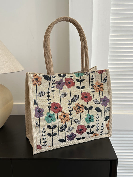 The Vintage Flower Print Tote is a stylish and versatile shoulder bag, perfect for any occasion. With its high-capacity, you can carry all your essentials with ease. Crafted with a beautiful vintage floral print, this bag is not only functional, but also a fashion statement. Elevate your style with this must-have accessory.