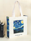 Van Gogh Roses Canvas Tote Bag: Stylish and Spacious Reusable Shopping Bag for Women and Girls