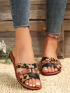 Stylish Leopard Print Women's Sandals: Comfortable Summer Casuals with Ankle Strap and Flat Heels