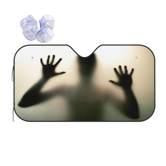 Creepy Ghost Hand Car Sunshade - Keep Your Vehicle Cool and Spookily Protected from UV Rays