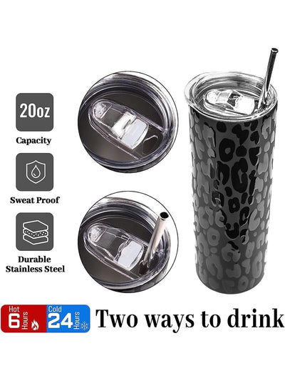 Leopard Print 20 oz Insulated Tumbler: Stay Stylish While Sipping Your Favorite Drinks!