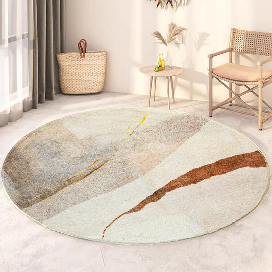 This modern and simple round carpet is the perfect addition to any room. Featuring a versatile design, this mat is anti-fall and anti-slip, giving you the peace of mind you need while enjoying it. Its luxurious design will be sure to add an elegant touch to your home decor.