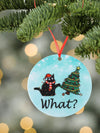 Whimsical Cartoon Cat Confusion: Acrylic Hanging Decor for a Festive Christmas Ambiance!