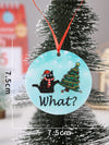 Whimsical Cartoon Cat Confusion: Acrylic Hanging Decor for a Festive Christmas Ambiance!