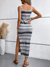 Geo-Printed Slim Fit Slip Long Dress: Your Perfect Summer Beach Companion