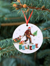 Santa's Chimpanzee: Adorable Acrylic Pendant for Festive Christmas Home Decor