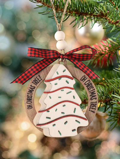 Whimsical Wooden Christmas Tree Pendant for Festive Home Decor