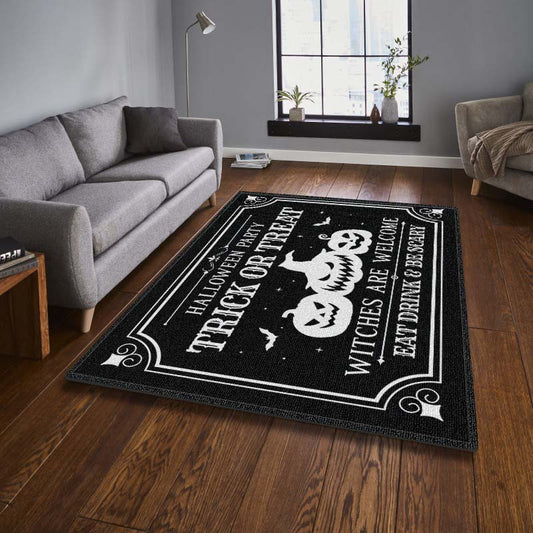The Witches Welcome Halloween Carpet and Floor Mat adds a unique, spooky touch to any interior room. Perfect for a festive decor, this mat features vivid pumpkin prints and a fun witches welcome message to complete the Halloween look. Durable and easy to clean, this mat is perfect for long-lasting and hassle-free use.