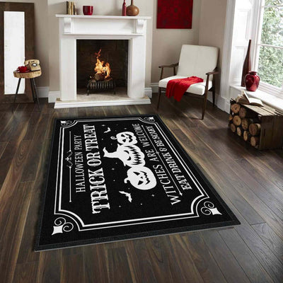 Witches Welcome: Spooky Halloween Pumpkin Carpet and Floor Mat for a Quirky Room Decor