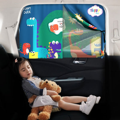 2-Layer Telescopic Magnetic Car Window SunShades - Ultimate Sun Protection and Mosquito Net for Kids and Babies