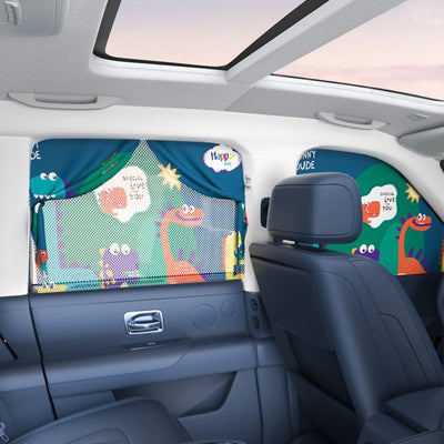 2-Layer Telescopic Magnetic Car Window SunShades - Ultimate Sun Protection and Mosquito Net for Kids and Babies