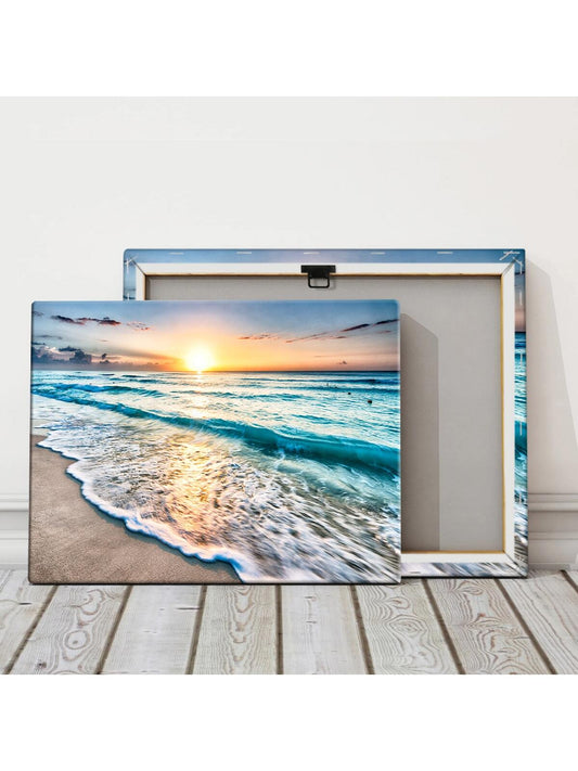Bring the beauty of nature into your home with the Wave of Sunset Canvas Poster. This Nordic-style piece of art will add a touch of serenity to any room. Made with high-quality materials, it is perfect for home decoration and will elevate the aesthetic of any living space.