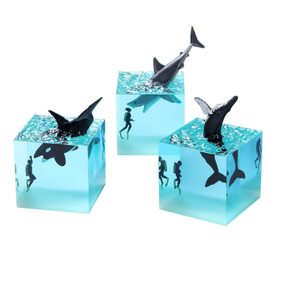 Ocean Resin Whale: A Magical Zodiac Cube Ornament, Night Light, and Novelty Gift for Valentine's Day, Bedroom, Nursery, or Bedside