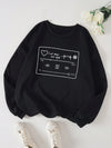 Stay Cozy and Stylish with our Plus Size Slogan Graphic Thermal Lined Sweatshirt