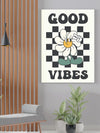 Vintage Vibes Canvas Art: Abstract Retro Pattern for Living Room Decor