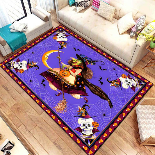 Bring horror and spooky vibes into your home with this Witch Horror Pattern Area Rug. Perfect for adding an eerie Halloween decoration, its bold, spine-tingling pattern will set the scene for a spooky atmosphere. Ideal for any room, it will make a delightful addition to your home decor.