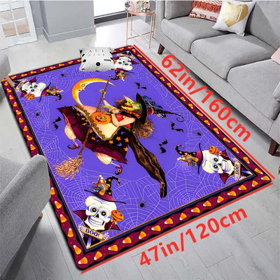 Spooky Witch Horror Pattern Area Rug: Halloween Decoration for a Spine-Chilling Home Ambiance