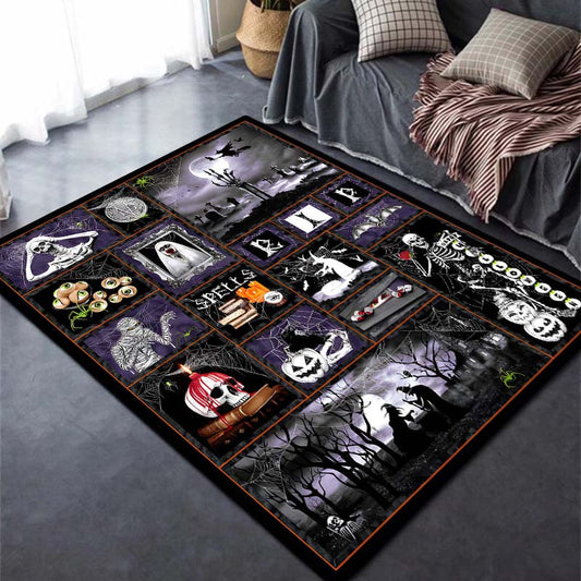 Be ready to spook up your living room with this Gothic Halloween area rug. Crafted from soft velvet, it guarantees a non-slip surface, providing a safe and comfortable setting for your Halloween parties. It also adds a hauntingly beautiful touch to your home décor.