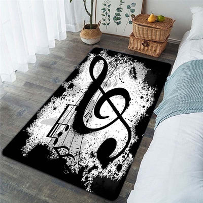 Enhance Your Home Décor with a Music Notes Area Rug: Modern, Crystal Velvet, Non-Slip, and Machine Washable for Living Room, Bedroom, and More!