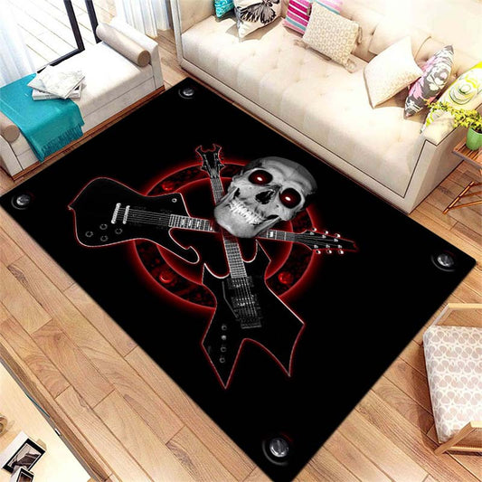 Spook up your living space with this Gothic Skull Pattern Area Rug that's a must-have for any Halloween-decorating enthusiast. The rug's non-slip rubber backing ensures it stays right where you put it. Make your Halloween decor stand out with this stylish and spooky area rug.