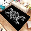 Triple Moon Goddess Pattern Rug: Enchanting 3D Printing for Wiccan and Gothic Decor - Ideal for Living Rooms, Bedrooms, and Hallways - Unique Halloween and Room Decor - Multiple Sizes Available