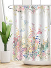 Modern Floral Print Shower Curtain: Waterproof Bath Window Divider