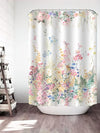 Modern Floral Print Shower Curtain: Waterproof Bath Window Divider