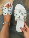 Summer Fun: Graphic Print Buckle Decor Slide Sandals for Fashionable Women