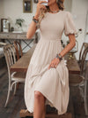 Summer Chic: Solid Ruffle Hem A-line Dress