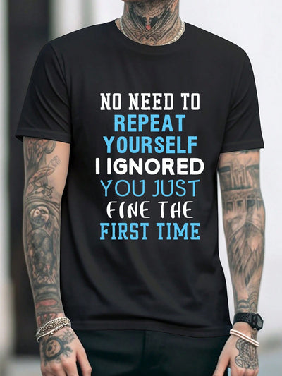 Stay Stylish and Make a Statement with Our Men's Slogan Graphic Tee