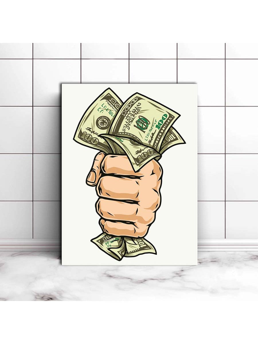 Enhance your <a href="https://canaryhouze.com/collections/printable-art" target="_blank" rel="noopener">wall decor</a> with our Money Talks poster. Featuring a unique male hand holding dollar bills, this poster adds a touch of sophistication and financial prowess to any room. Made with high-quality materials, it's sure to be a conversation starter.