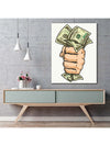 Money Talks: Unique Male Hand Holding Dollar Bills Poster for Wall Art Decor