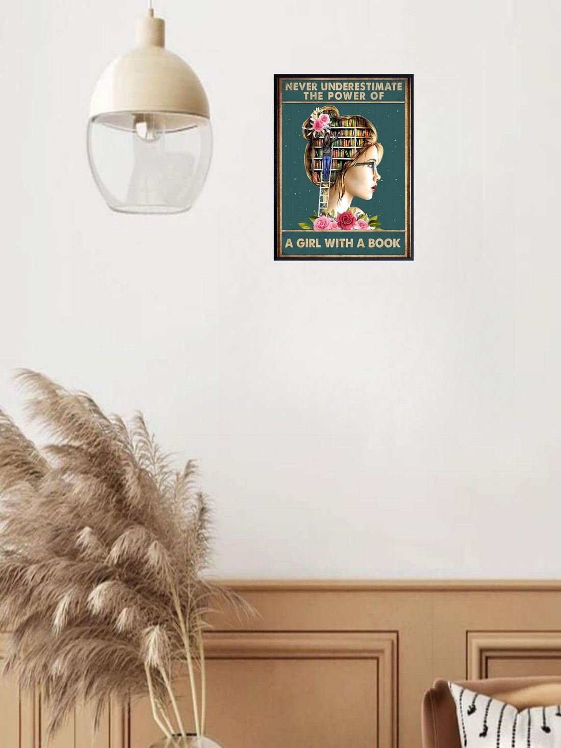 This Empowering Metal Art celebrates and encourages teenage girls to embrace their intelligence and love for books. Displaying "Never Underestimate a Girl With A Book" makes a bold statement, empowering young women to pursue their passions and reach their full potential.