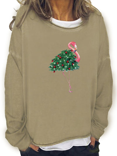 Festive Christmas Print Sweatshirt: Stylish and Comfortable Women's Casual Long Sleeve Crew Neck Sweatshirt