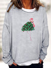 This Festive Christmas Print Sweatshirt for women features a stylish and comfortable long sleeve crew neck design. Crafted from lightweight cotton-blend fabric, this sweatshirt will keep you cozy and warm during the holiday season.